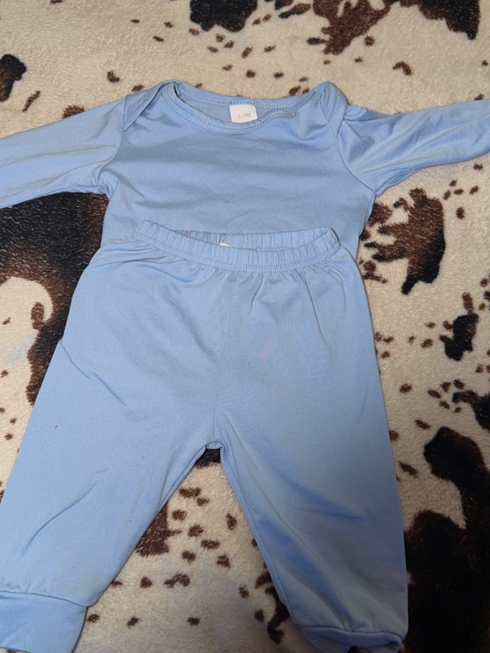 Baby Long-Sleeve One-Piece Set in Light Blue